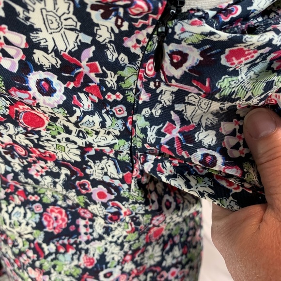 Floral Mock Jacket Long Sleeve Maxi Dress - Black Pink Green - size 0 - Picture 6 of 7